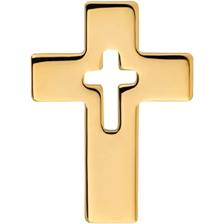 MaMeMi ANSTECKNADEL KREUZ vergoldet, 2 x 1,5 cm, dezentes christliches Schmuckstück fürs Revers, Geschenkidee für Taufe, Konfirmation oder Kommunion – Bild 1