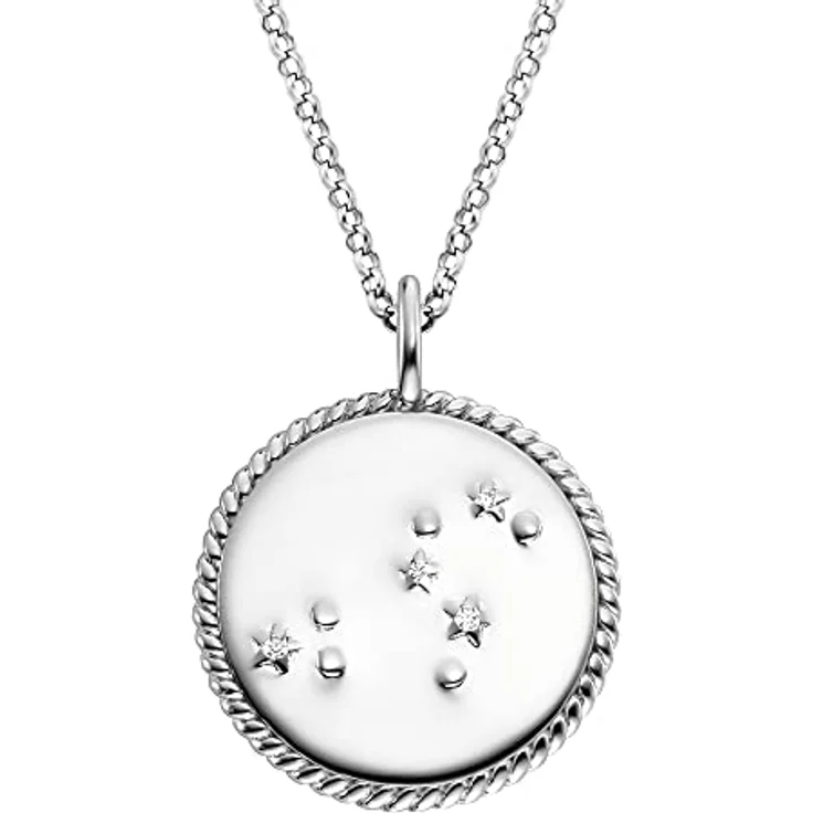 Engelsrufer Damen Halskette mit Schütze Anhänger aus Sterling Silber, 3 Zirkonia Steinen und blauem Lapislazuli, 50 cm – Bild 2