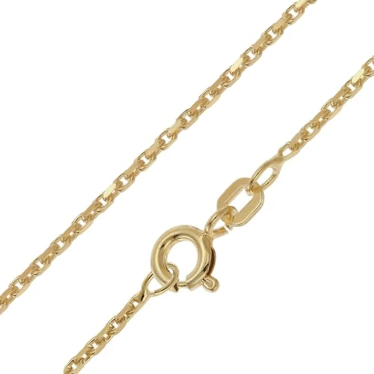 trendor Kette ohne Anhänger Damen 925 Silber vergoldet, feine Ankerkette 1,3 mm mit Hochglanzpolitur und Federring-Verschluss – Bild 1