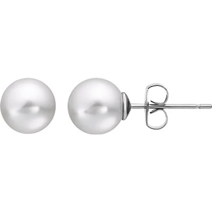 Heideman Perlohrstecker Damen, Edelstahl silber farbend poliert, hypoallergen, verschiedene Größen, in eleganter Geschenkbox