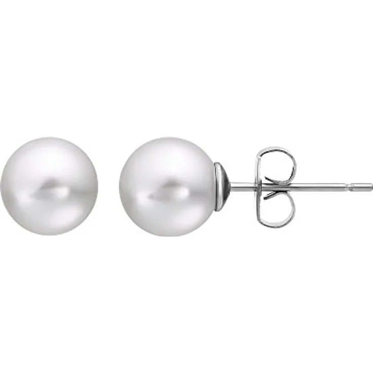 Heideman Perlohrstecker Damen, Edelstahl silber farbend poliert, hypoallergen, verschiedene Größen, in eleganter Geschenkbox – Bild 1