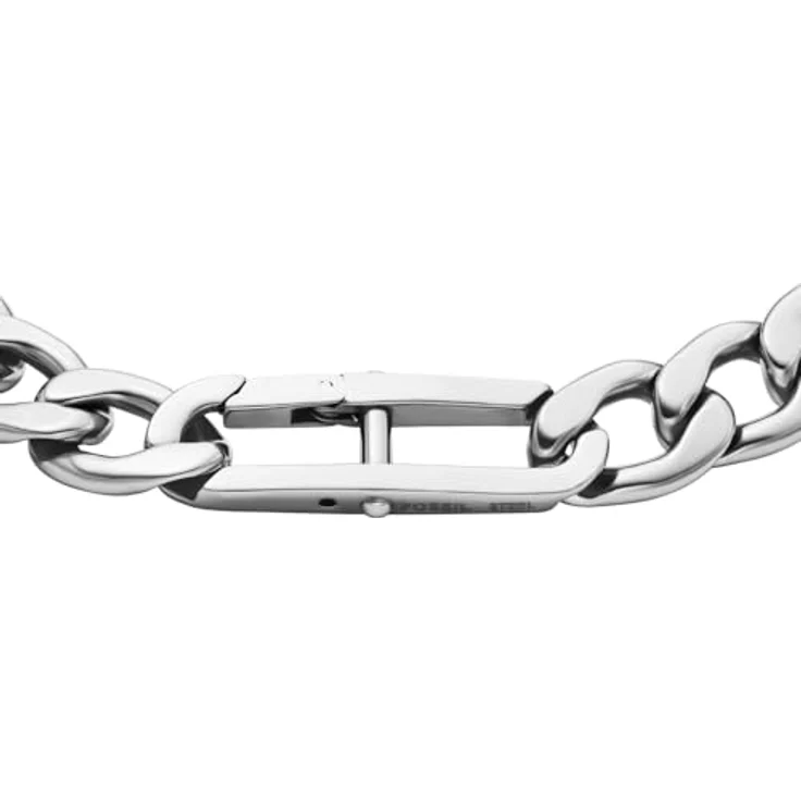 Fossil Runder Sternzeichen-Anhänger Halskette aus Edelstahl, Silberfarben mit Karabinerverschluss und glänzendem Finish – Bild 4