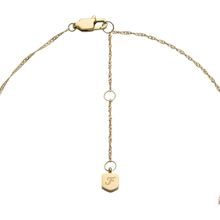 Fossil Sutton Damen Goldfarbene Edelstahl Halskette, Polierte Oberfläche, 45,7 cm mit Karabinerverschluss, JF04893710 – Bild 5