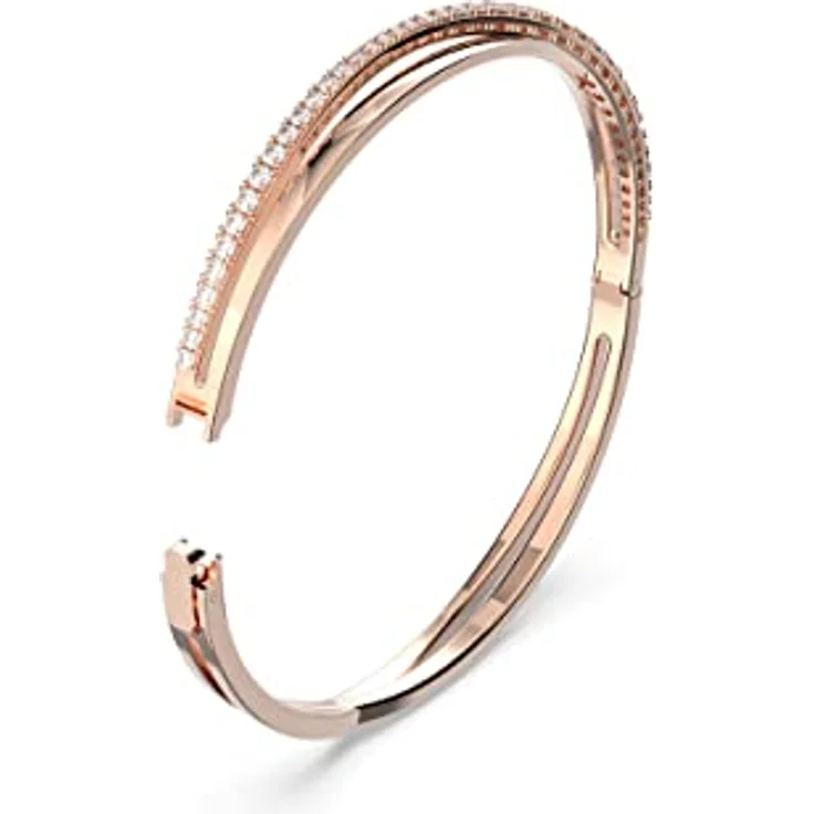 Swarovski Hyperbola Armband, Weißer und Rosé Vergoldeter Damenarmreif mit Swarovski Kristallen – Bild 2