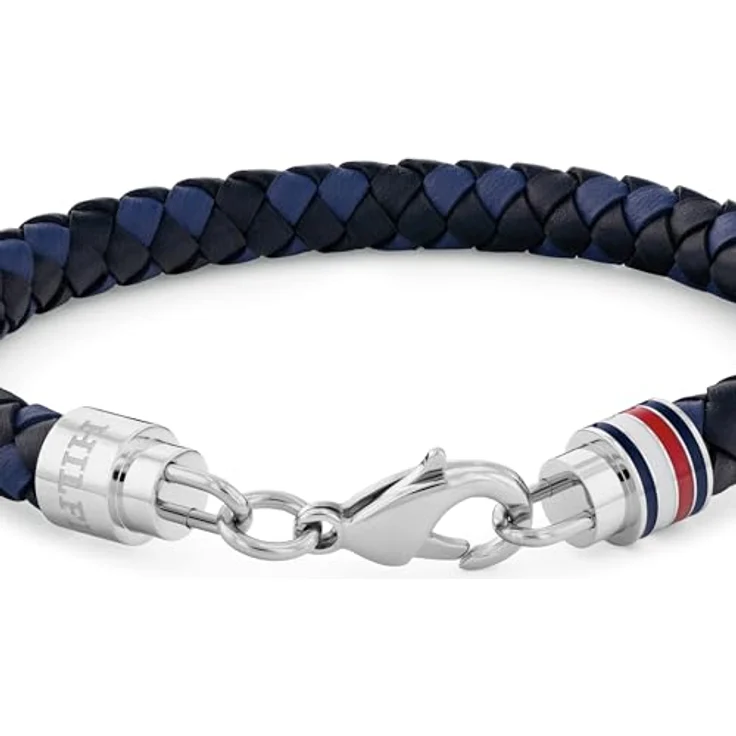 Tommy Hilfiger Geflochtenes Lederarmband für Herren, Marineblau mit Edelstahlverschluss, 19 cm Innenumfang - 2790634 – Bild 2