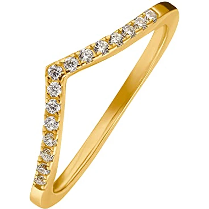 Heideman Ring Nele, Damenring aus silber-goldfarbenem Edelstahl mit weißen polierten Stein, hypoallergen und robust – Bild 1