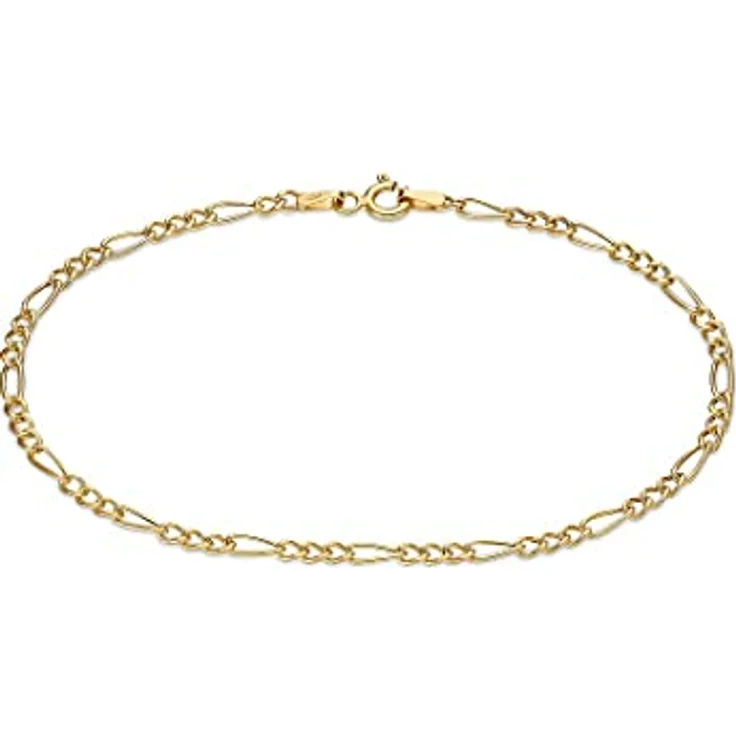 CHRIST Damen-Armband Figaro 375er Gelbgold, 19 cm, schlicht und elegant – Bild 1