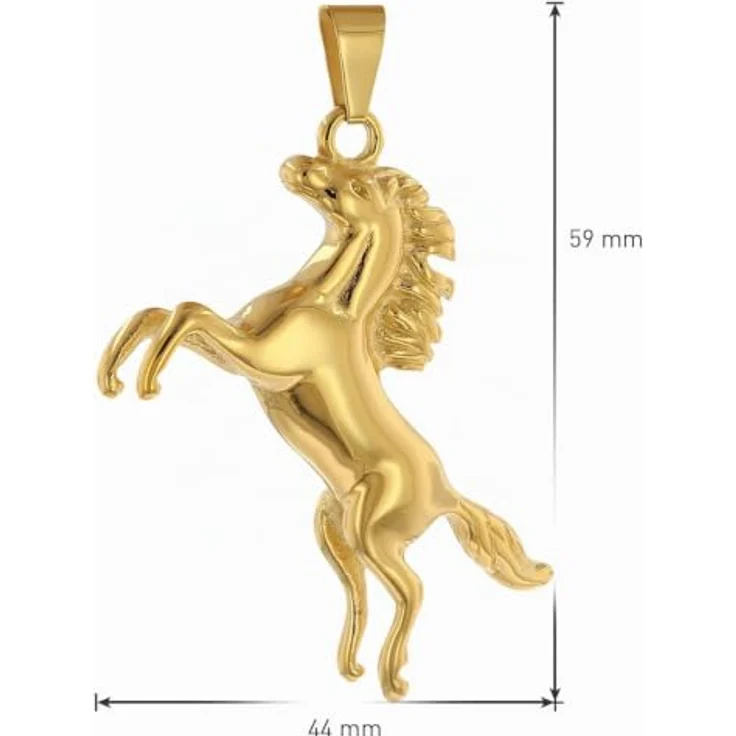 trendor Herren-Halskette Pferd Gold auf Edelstahl, 40 cm Zopfmuster, 44x44 mm Anhänger – Bild 5