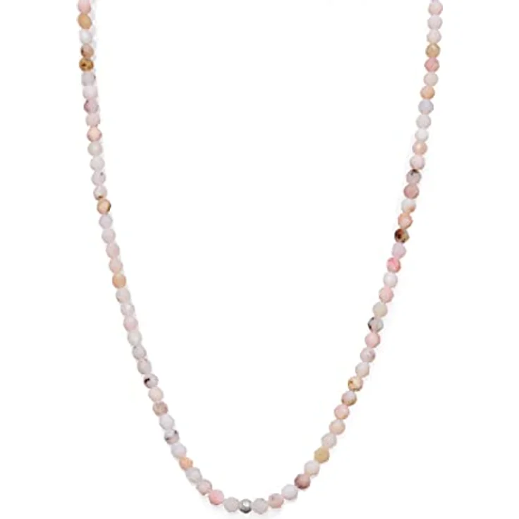 BERGERLIN Opal Halskette pink, Echte Opal Schmuck mit facettierten Perlen und 925 Sterling Silberverschluss, Größe XS-S – Bild 1