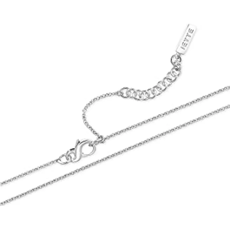JETTE Damen-Halskette 925er Silber mit 61 Zirkonia, 45 cm Länge, Verlängerung 3 cm, eleganter Anhänger – Bild 2