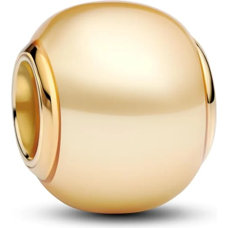 PANDORA Moments Gold-Charms, 14K vergoldetes Sterling Silber mit Kunstperle, kompatibel mit Moments Armbändern, 763781C01 – Bild 2