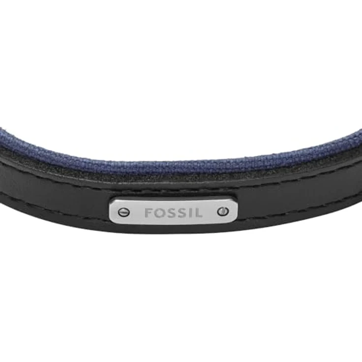 Fossil Everett Herren Armband aus schwarzem Leder, matt, 282 mm Länge, Dornschließe – Bild 3