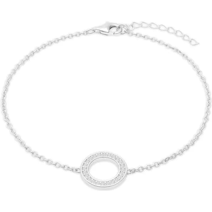 s.Oliver Bracelet, elegantes Armband aus 925er Sterlingsilber, verstellbar bis 21 cm, wasserfest & hautfreundlich, silber
