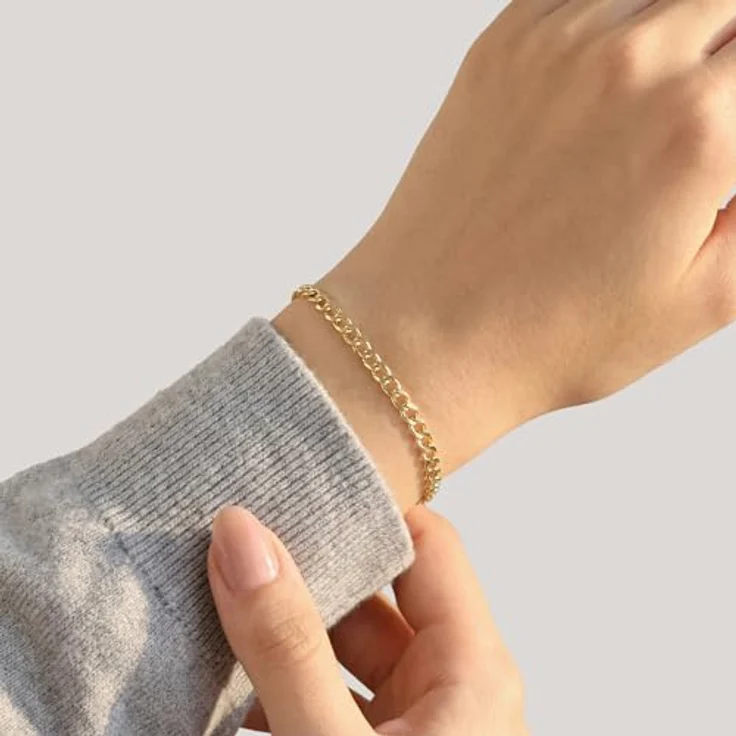 Amor Unisex Armband aus Gold 375/9 ct, 19 cm, Armschmuck mit Karabinerverschluss, Geschenkbox, 2014491 – Bild 2