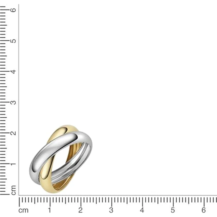 Fascination by Ellen K. Damen Ring 585/- Gold, glänzend, Band-Ring mit beweglichen Schienen, inklusive Etui – Bild 3
