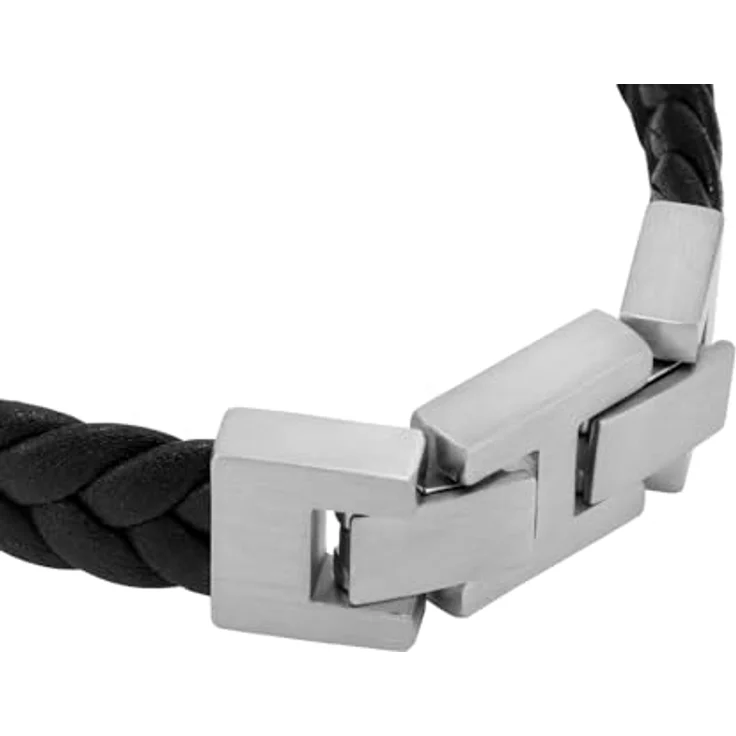Emporio Armani Herren Zweifarbiges Kunststoffarmband EGS3253040, schwarzes Polyurethan mit mattem Finish, sicherer Faltverschluss, Länge 19,5 + 1,5 cm, Breite 27 mm, Höhe 12 mm – Bild 4