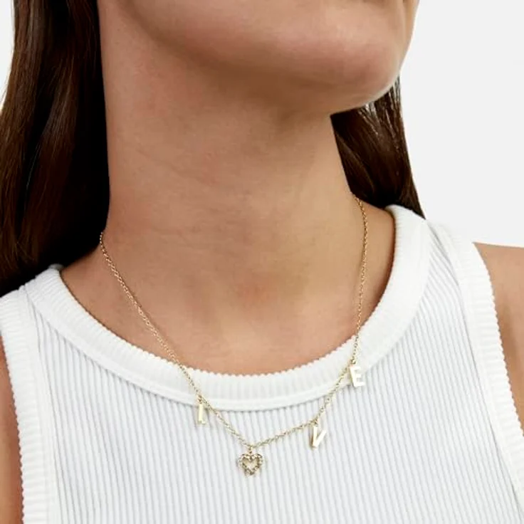 s.Oliver Necklace, Elegante Halskette aus poliertem Edelstahl, IP Gold, 47 cm, wasserfest & hautfreundlich – Bild 2