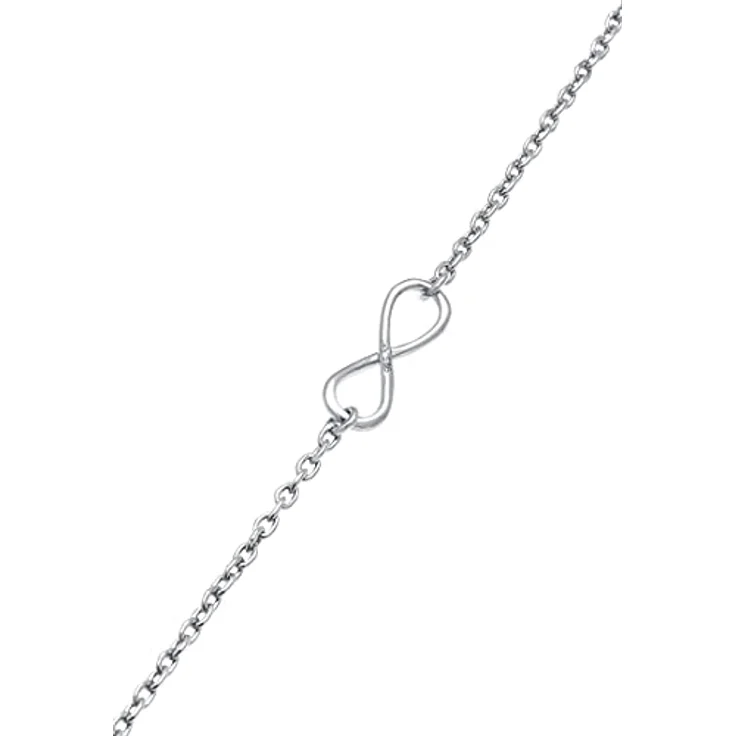 Elli Damen Armband mit Infinity Unendlichkeitszeichen aus 925 Sterling Silber, handgefertigt, anlaufgeschützt, hochglanzpoliert, in türkiser Samtverpackung – Bild 4