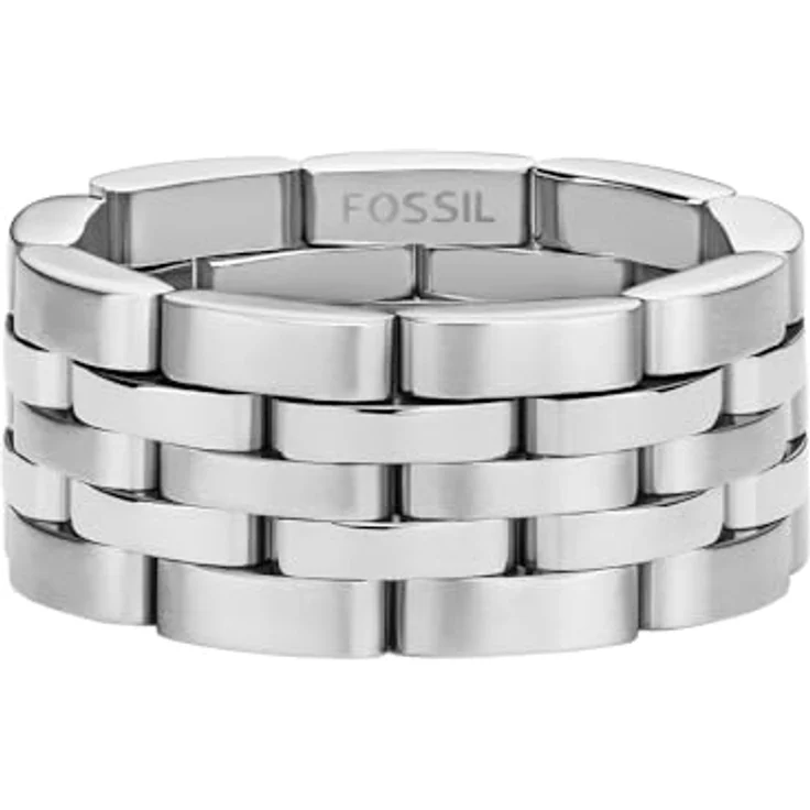 Fossil Herrenring Arden, Edelstahlring in Silber, Größe 18-21, poliert – Bild 3