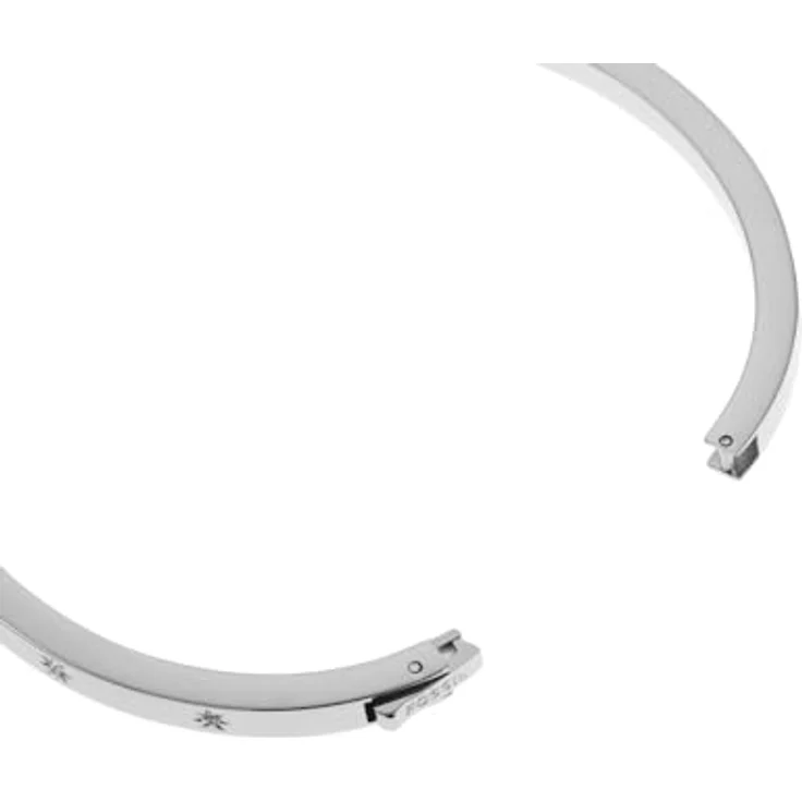 Fossil Sadie Damenarmband aus Edelstahl, Druckknopfverschluss, Silberfarben, poliert – Bild 4