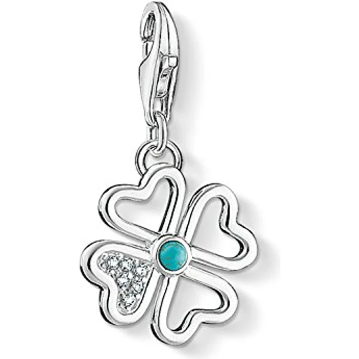 Thomas Sabo Charm-Anhänger Kleeblatt Charm Club aus 925 Sterling Silber, Karabinerhaken-Verschluss – Bild 1