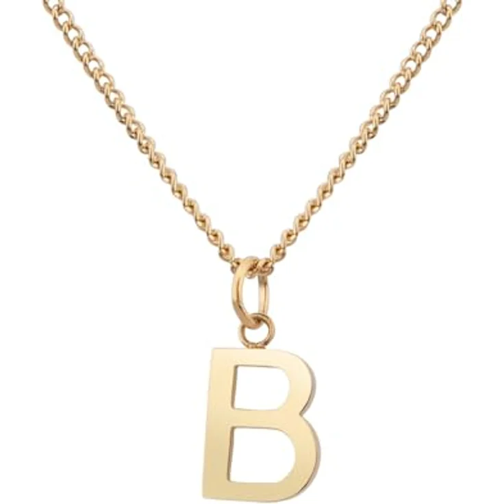 GD GOOD.designs Halskette mit Buchstaben Anhänger B, 42 cm individuell verstellbar, 18K vergoldet, wasserfest, Damen-Halskette, Valentinstag-Geschenk für Sie und Ihn – Bild 1