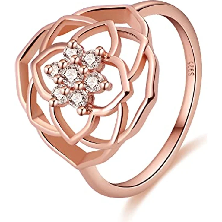 KUNSIR 925 Sterling Silber Damenring, Liebesknoten mit Zirkonia, Retro-Vintage Design, Größe R1 – Bild 1
