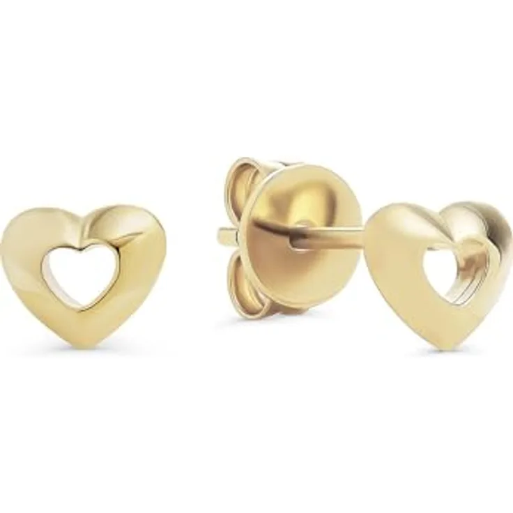 JETTE Damen-Ohrstecker 925er Silber recycelt, Gelbgold, One Size, zeitloses Design