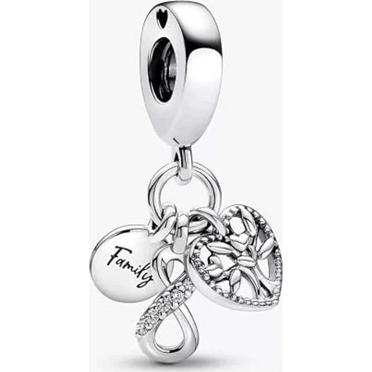 Pandora Kettenanhänger Family Infinity Triple Charm-Anhänger 792201C01, versilbert – Bild 2