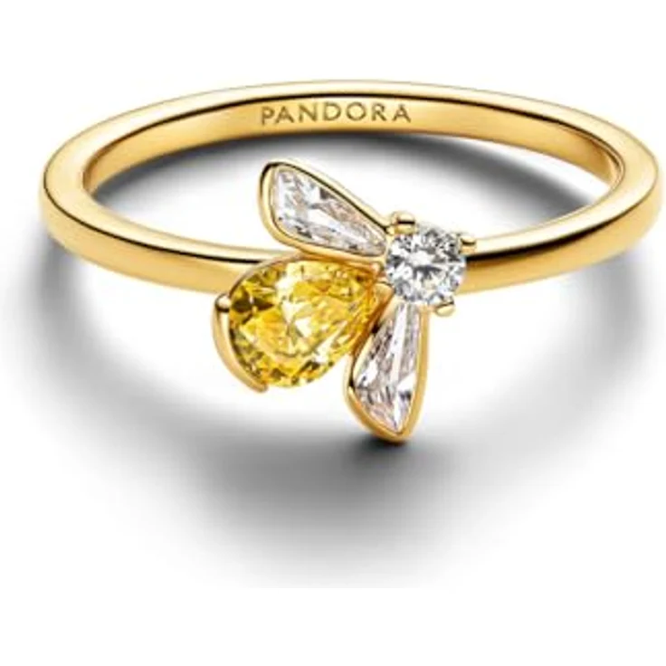 PANDORA Damenring Honigbiene, goldfarben mit Zirkonia, Ringgröße 54/17,2 – Bild 3