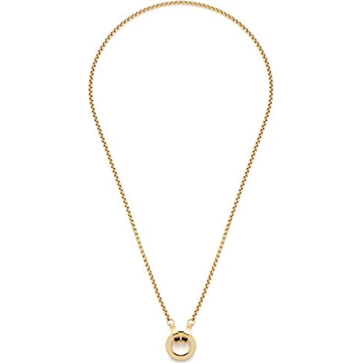 JEWELS BY LEONARDO Halskette Clip & Mix Lolita, goldfarbene Venezianer-Kette aus Edelstahl, 43 cm, mit Charm-Anhänger-Ring