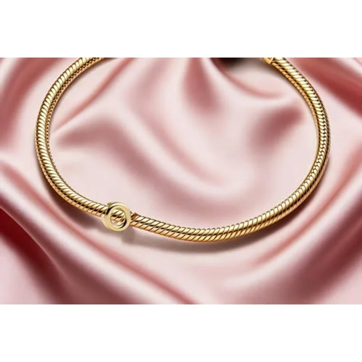WEIMU Buchstaben Charms Gold Charms Anhänger Silber 925, kompatibel mit europäischen Armbändern und Halsketten für Frauen (Gold O), hypoallergen und nickelfrei – Bild 2