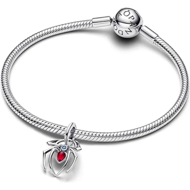 PANDORA Moments Marvel Spiderman Charm-Anhänger, Sterling-Silber mit blauen und fuchsiafarbenen künstlichen Kristallen, kompatibel mit ME und Moments, 794224C01 – Bild 3