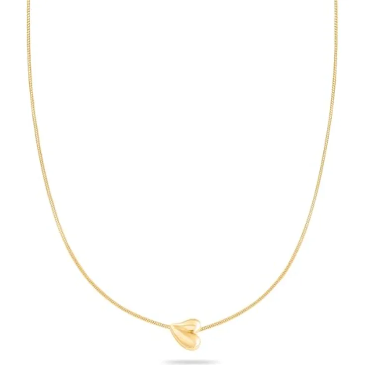 Tamaris Necklace, Kette mit organischem Herz aus Edelstahl IP Gold, verstellbar bis 45 cm, wasserfest & hautfreundlich