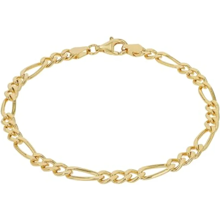 Amor Unisex Armband 925 Sterling Silber Gold, 19 cm, mit Karabinerverschluss in Schmuck Geschenk Box, 2040255
