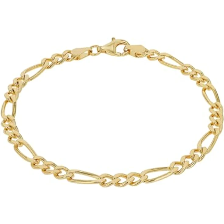 Amor Unisex Armband 925 Sterling Silber Gold, 19 cm, mit Karabinerverschluss in Schmuck Geschenk Box, 2040255 – Bild 1