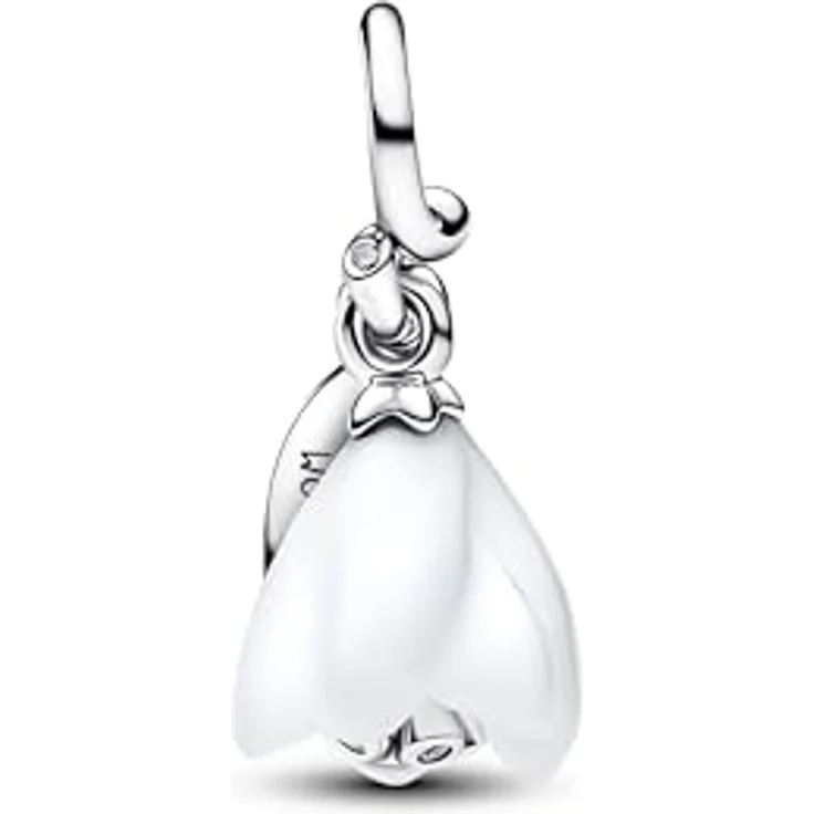 PANDORA Moments Schneeglöckchen Charm-Anhänger, Sterling-Silber mit Zirkonia und weißem Murano-Glas, Kompatibel mit ME und Moments, 794239C01 – Bild 2