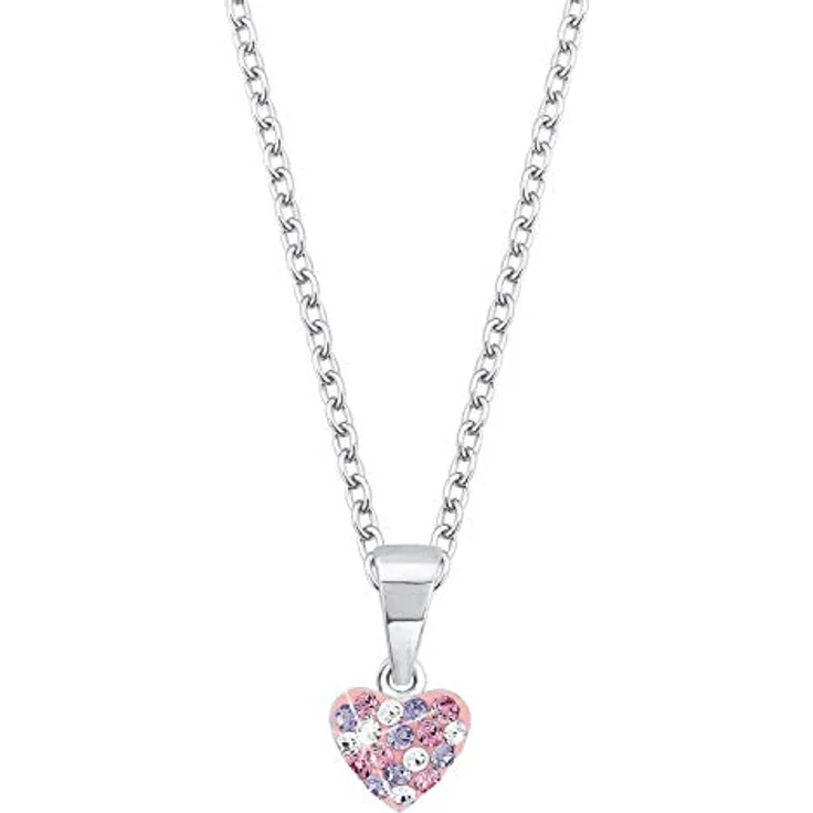 Prinzessin Lillifee Silberkette Herz mit glitzerndem Kristallstein, kindgerechtes Design für kleine Prinzessinnen – Bild 2