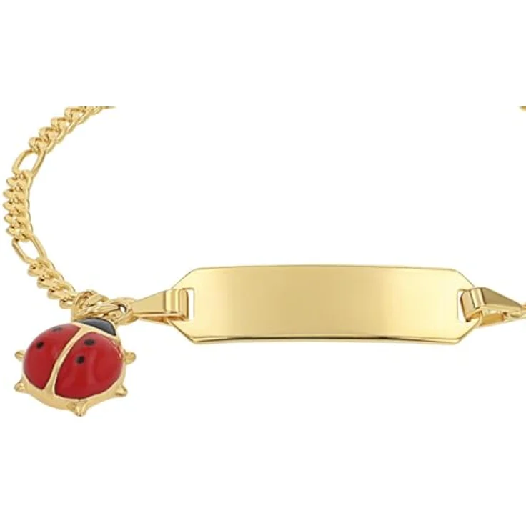 Amor Identarmband Mädchen, Längenverstellbares Armband (12+2 cm) mit Marienkäfer-Anhänger aus 375er Gelbgold, Rot, in Geschenkbox, 2014262 – Bild 5