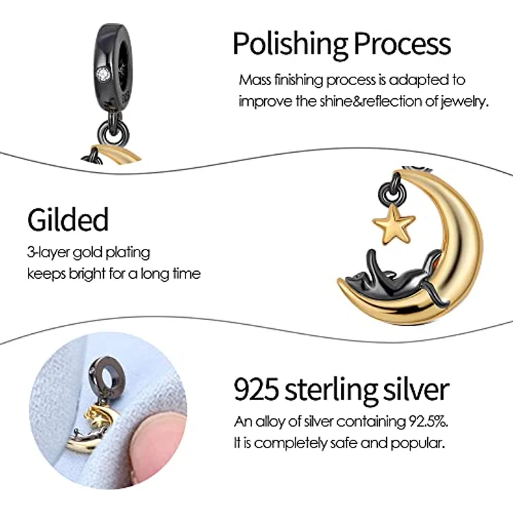TINSLO Charm Anhänger Damen 925 Sterling Silber, kompatibel mit Pandora Armband und Halskette, Beads für Frauen und Mädchen B11 – Bild 3