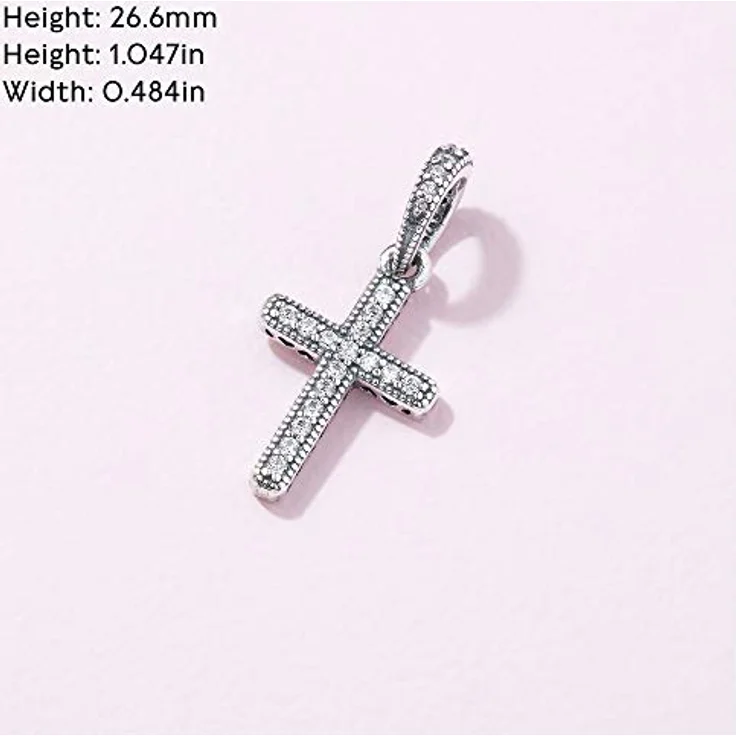 PANDORA Anhänger "Klassisches Kreuz" 397571CZ, Sterling-Silber mit Cubic Zirkonia und Herz-Verzierungen – Bild 5