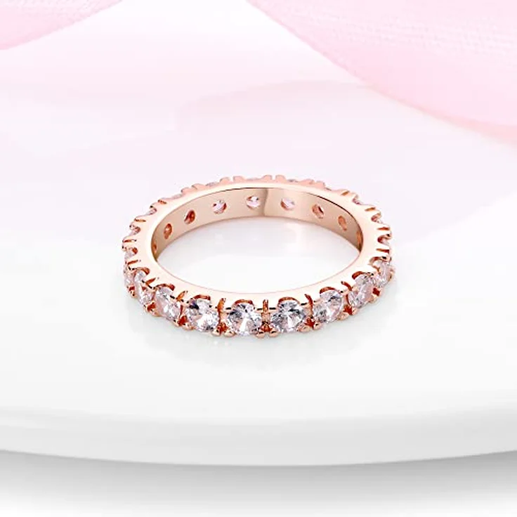 KUNSIR 925 Sterling Silber Liebesknoten Ring für Damen, Retro-Vintage Design mit Zirkonia, Schmuck Geschenk für Frauen – Bild 5