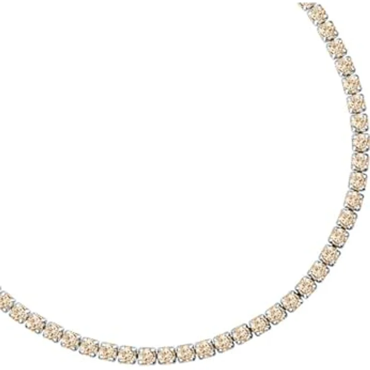CHRIST Armband 89086426, Tennisarmband aus 925er Silber mit Champagner-Zirkonia, längenverstellbarer Karabinerverschluss – Bild 2