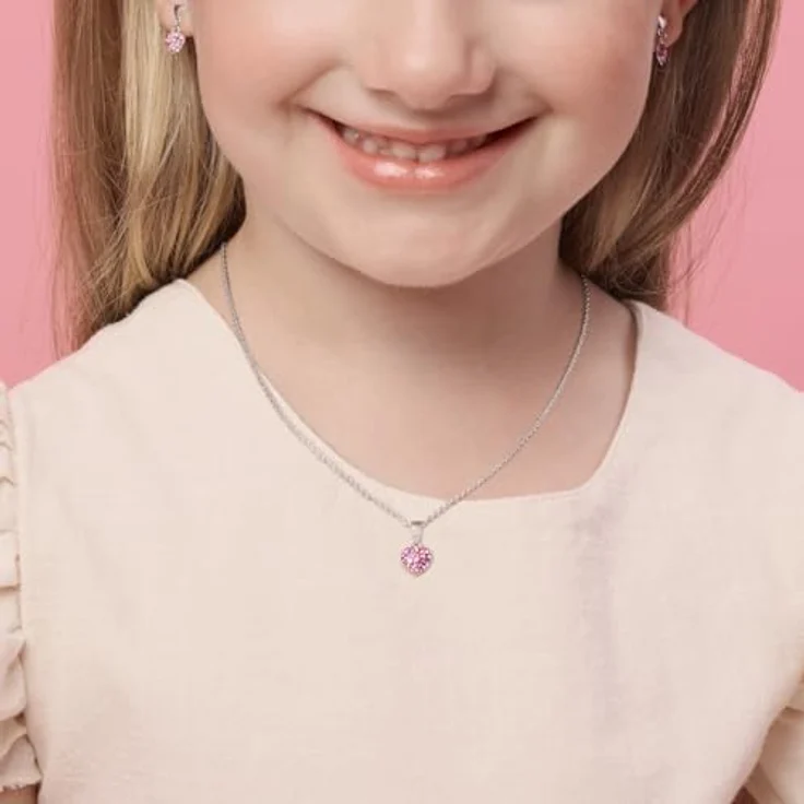 Prinzessin Lillifee Silberkette Herz mit glitzerndem Kristallstein, kindgerechtes Design für kleine Prinzessinnen – Bild 6