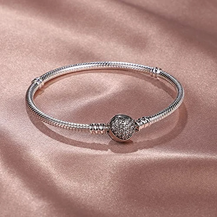 TINSLO Damen Armband 925 Sterling Silber, Herzverschluss Schlangen Gliederarmband, perfektes Geschenk für Frauen, Muttertag, Valentinstag, Weihnachten – Bild 2