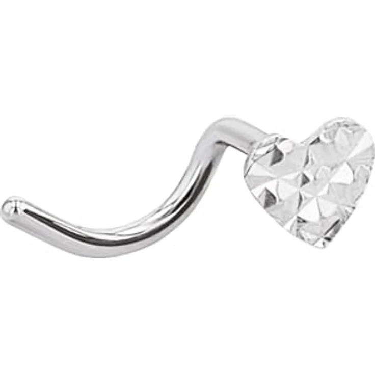 Amor Nasenpiercing "Herz", 925 Sterling Silber, 1 cm, Damen Piercingschmuck, in Geschenkbox – Bild 1