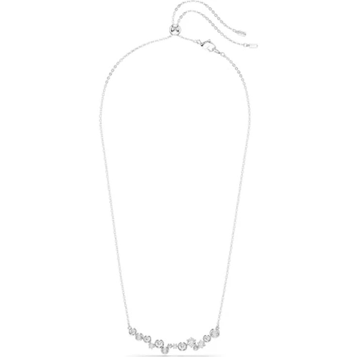 Swarovski Constella Halskette, Rhodinierte Damenhalskette mit klaren Kristallen in Krappen- und Kesselfassungen, 38-48 cm – Bild 2