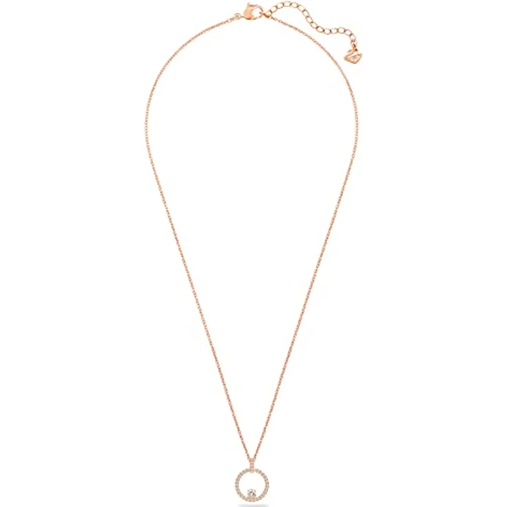 Swarovski Creativity Circle, Damenhalskette rosé vergoldet mit funkelnden, weißen Swarovski Kristallen, 38 cm – Bild 2