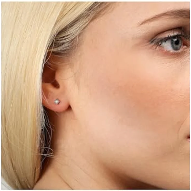 CHRIST Damen-Ohrstecker 375er Weißgold mit 2 Diamanten, 0,3 cm Länge – Bild 4