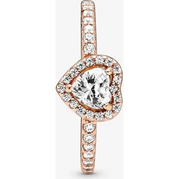 Pandora 188421C02 Damen-Ring Funkelndes Herz Weiß, roségold plattiert mit Zirkonia, Breite Ringkopf 8 mm, Größe 56/17,8 – Bild 3
